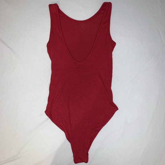 Deer Red High Neck Bodysuit - Picture 2 of 3